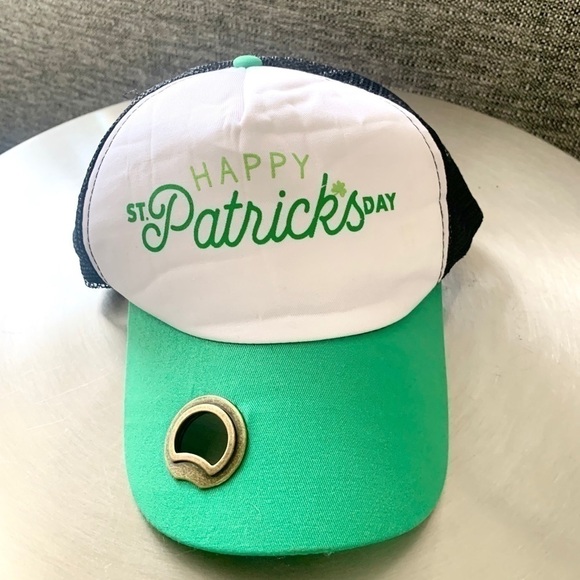 𝅺St. Patricks trucker hat snapback mesh cap Irish Celtic green - Picture 2 of 4